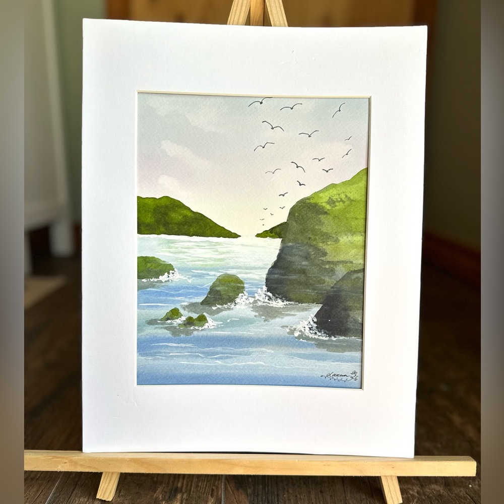 Hand-Made New Watercolor Art Seastacks